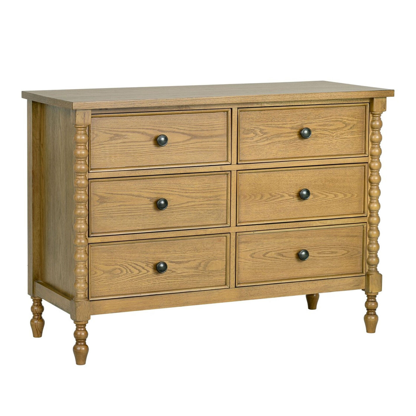 Small Wood Turned Bobbin Leg 6 Drawer Dresser | World Market