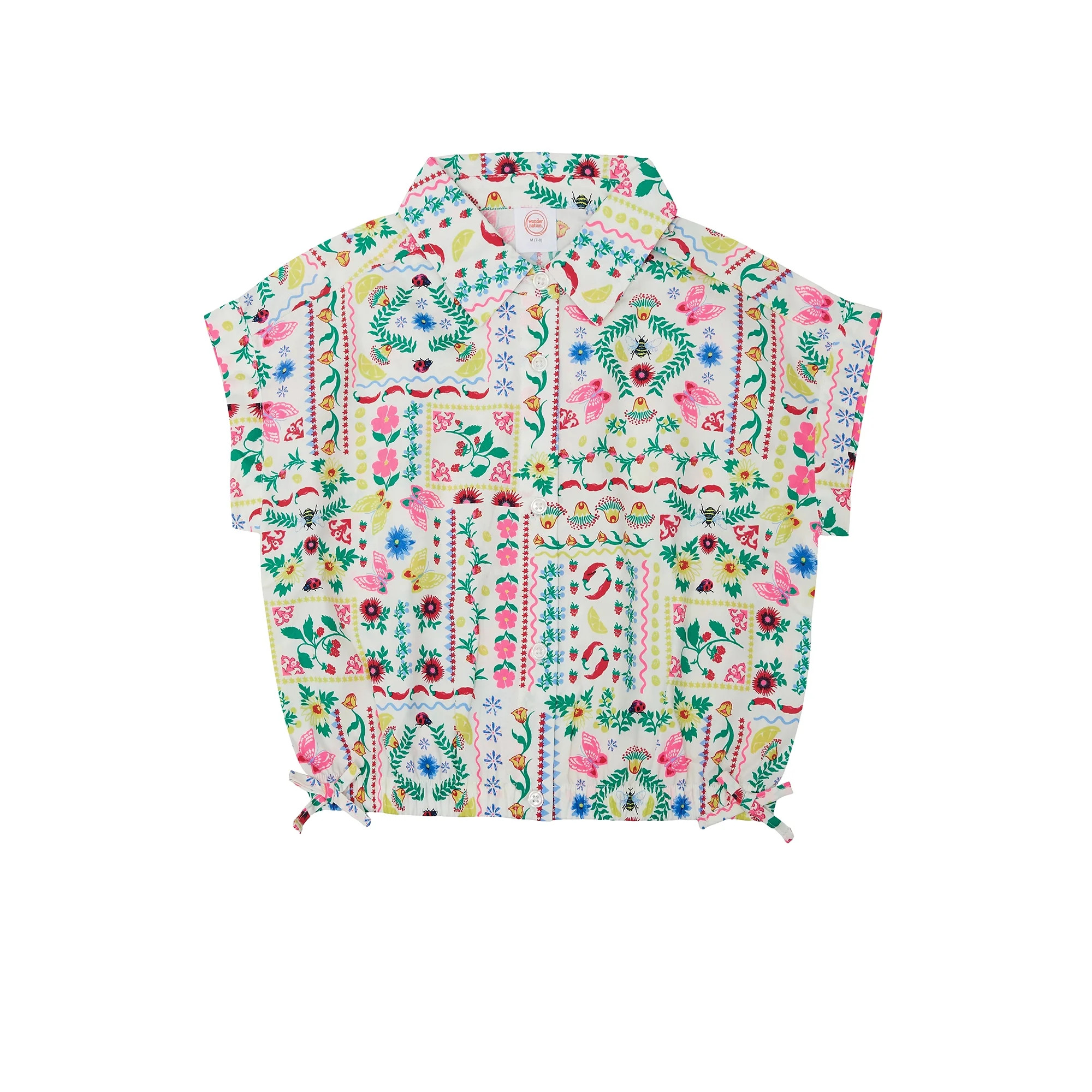 Wonder Nation Girls Trend Camp Top, sizes 4-18 & Plus | Walmart (US)