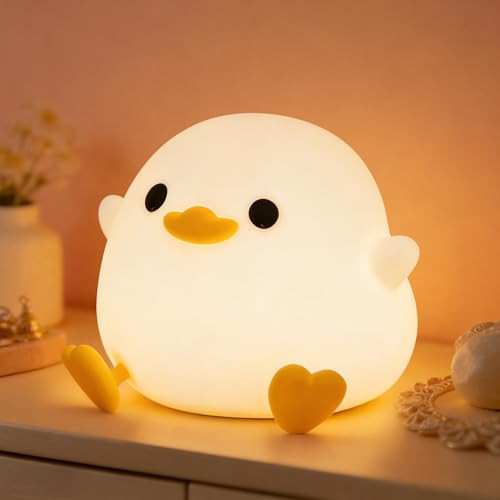 FAMIDUO Duck Night Light, Cute DoDo Duck Lamp, Squishy Silicone Dimmable Bedside Light for Baby Kids Nursery with Timer, Rechargeable Touch Nightlight for Boys Girls Room Decor, Mother‘s Day Gift | Amazon (US)