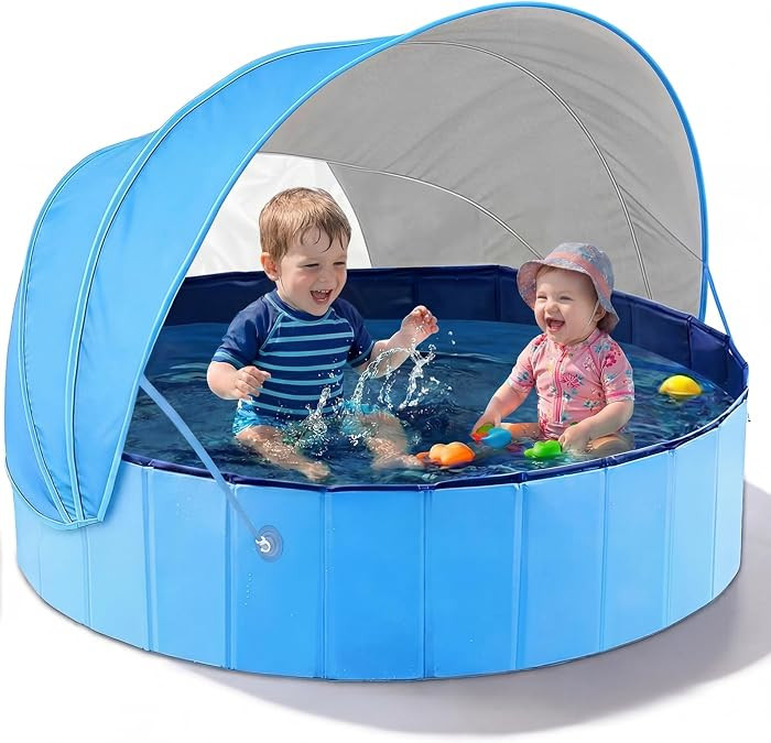Jasonwell Kiddie Baby Pool with Canopy - Foldable Infant Toddler Kids Pool with Shade Baby Beach ... | Amazon (US)