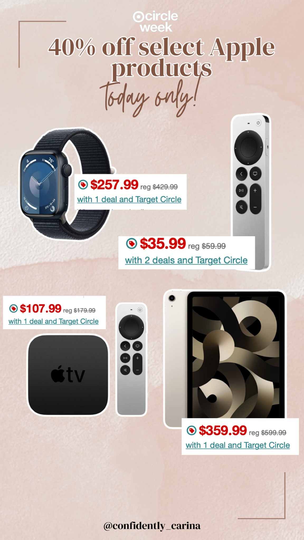 40% off select Apple products for Target Circle Week, today only!! 

#LTKxTarget #LTKSaleAlert