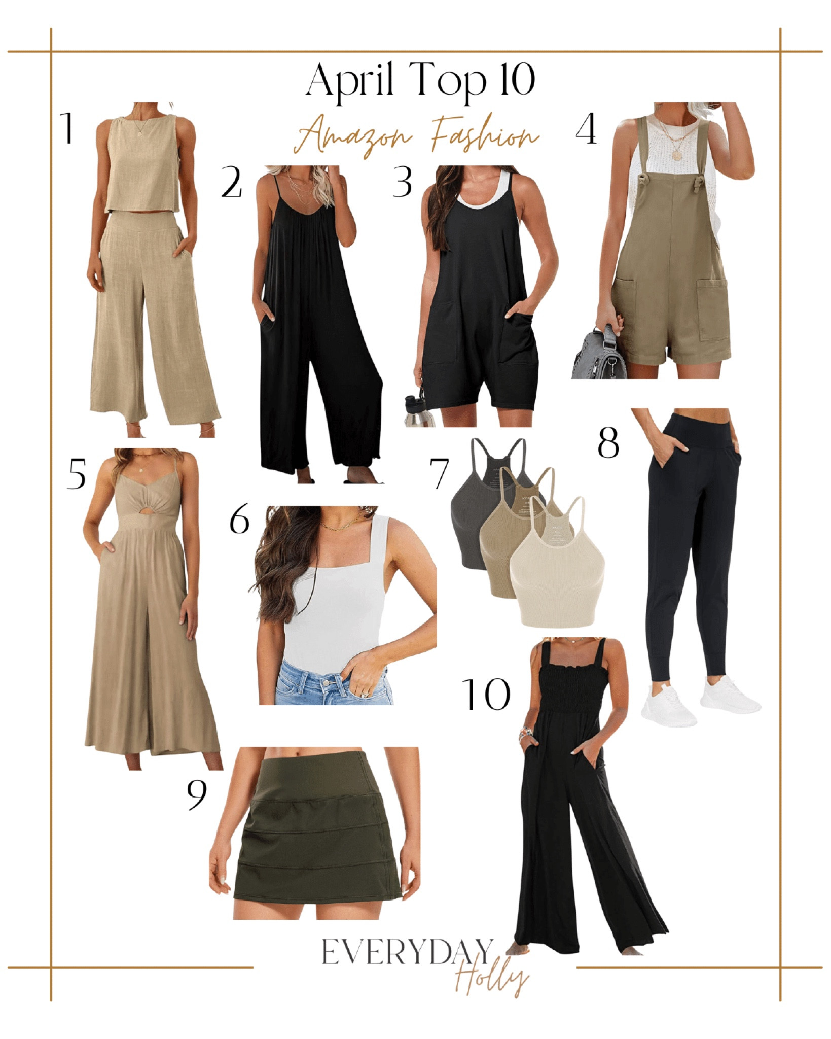 ✨ New Blog Alert ✨ Top 10 Favorite Amazon Fashion Finds!
Check out blog at: www.everydayholly.com

Must-Shop Spring Style Wardrobe Jumpsuits Rompers Seamless Tanks Effortlessly Fashionable Neutrals Elevated Basics Warmer Weather Cute Casual 

#LTKunder50 #LTKstyletip