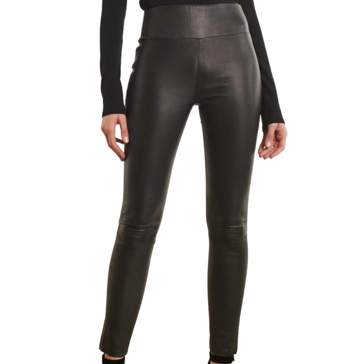 French Leather Ankle Legging In Black | Shop Simon