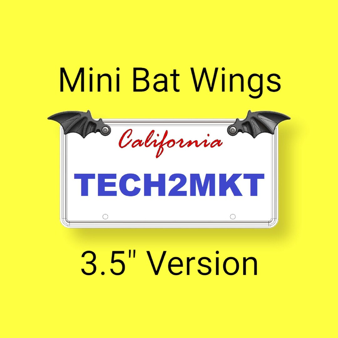Mini License Plate Bat Wings Decor | 3.5" Car Decoration | License Plate Customization | Gothic V... | Etsy (US)