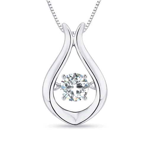 Lab-Grown Rocking Diamond Solitaire Drop Pendant | Angara US