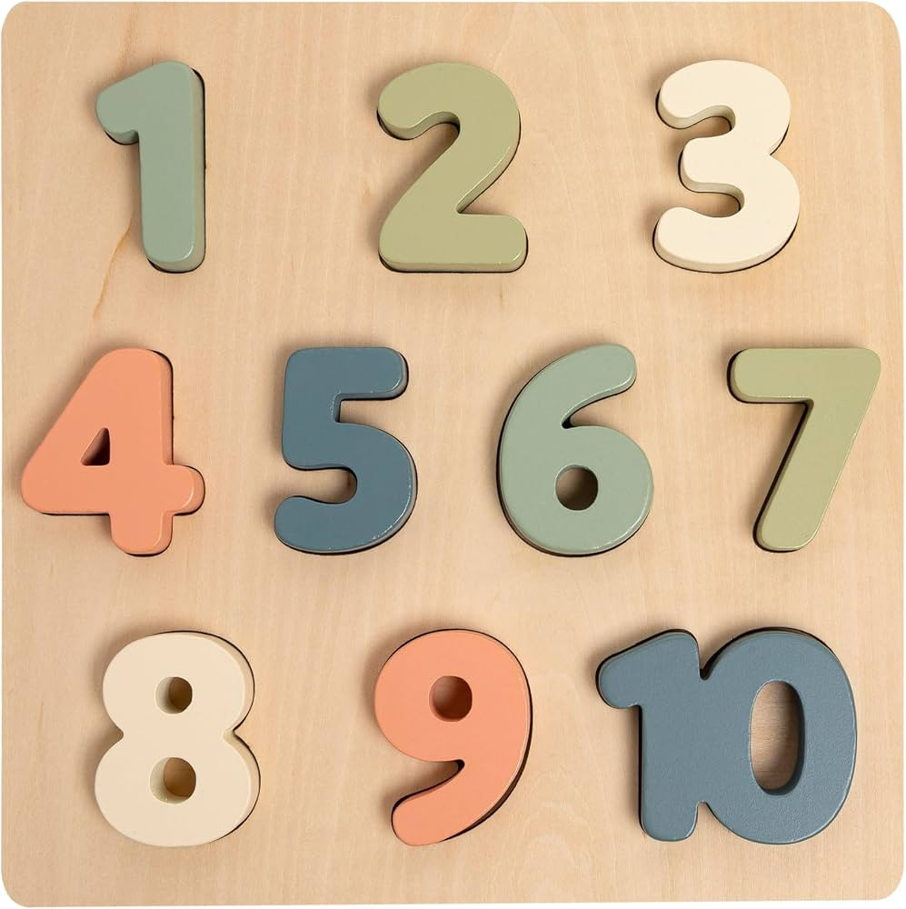 Pearhead Wooden 123 Numbers Puzzle, Colorful Preschool Counting Toy, Interactive Montessori Educa... | Amazon (US)