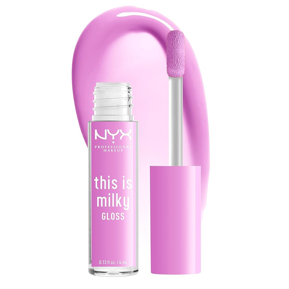 NYX PROFESSIONAL MAKEUP This Is Milky Gloss, Vegan Lip Gloss, 12 Hour Hydration - Lilac Splash (S... | Amazon (US)
