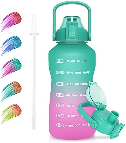 PASER 32oz/64oz/128oz Motivational Water Bottle with Time Marker & Handle, Leakproof Tritan BPA Free | Amazon (US)