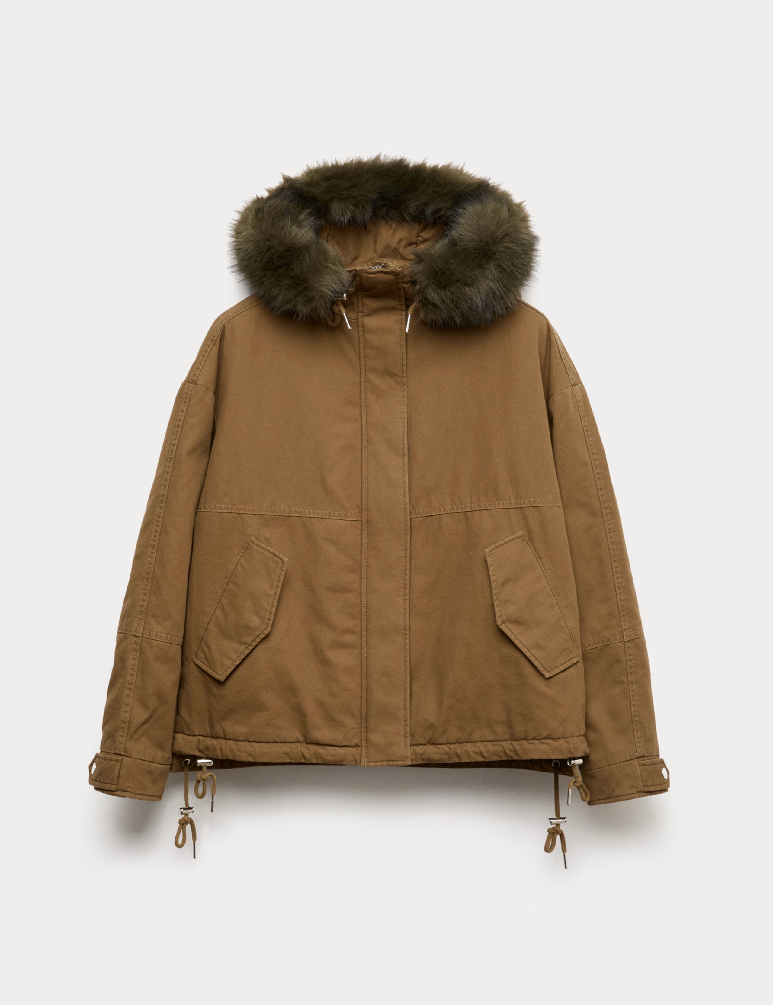 Pure Cotton Faux Fur Trim Parka Coat | Marks & Spencer (UK)