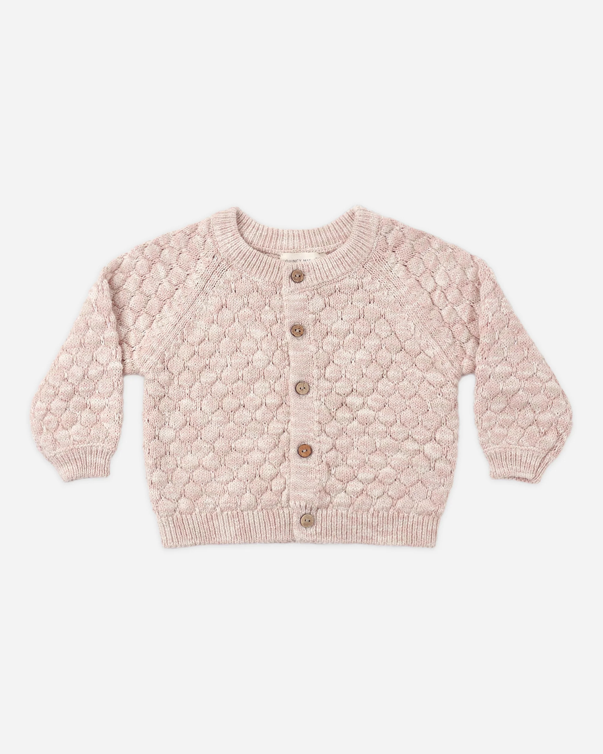 Bubble Knit Cardigan Dusty Rose Speckle | Rylee + Cru