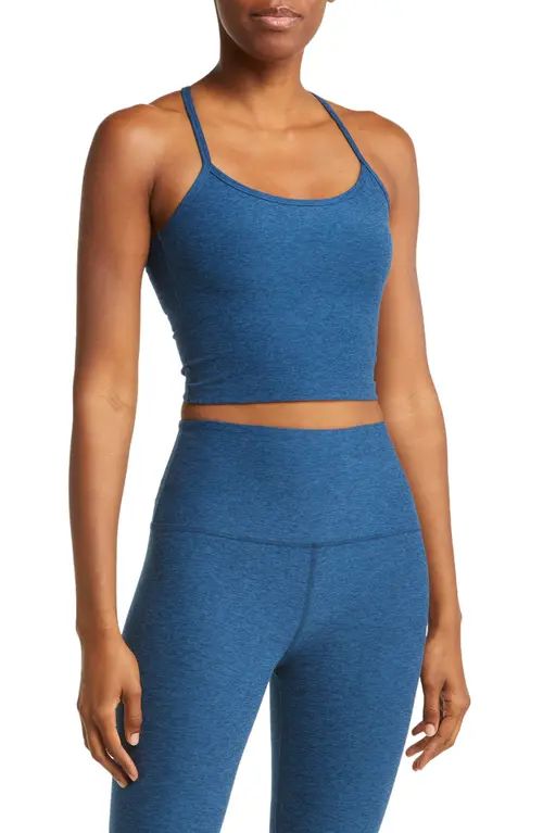 Beyond Yoga Space Dye Crop Tank in Celestial Blue Heath at Nordstrom, Size Small | Nordstrom