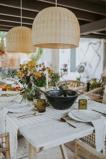 Spring table scape. Outdoor living. Functional space. Outdoor eating. 

#LTKhome #LTKfindsunder50 #LTKfamily