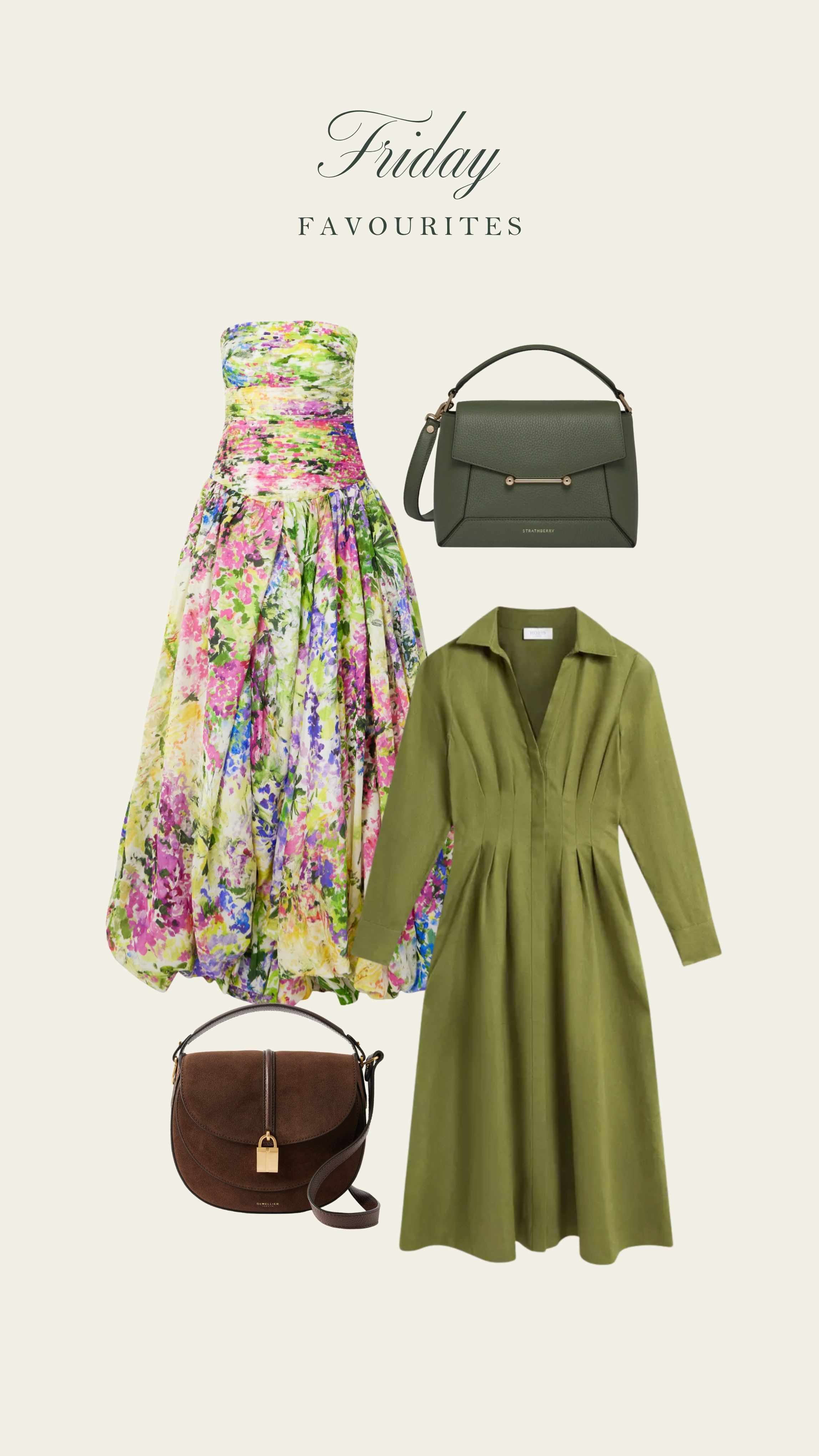 What you've been loving in my spring wardrobe. Wedding guest outfit, luxury dresses, floral dress. Green linen dress from the high street. Luxury handbags. 

 #LTKspring #LTKwedding #LTKdresses
