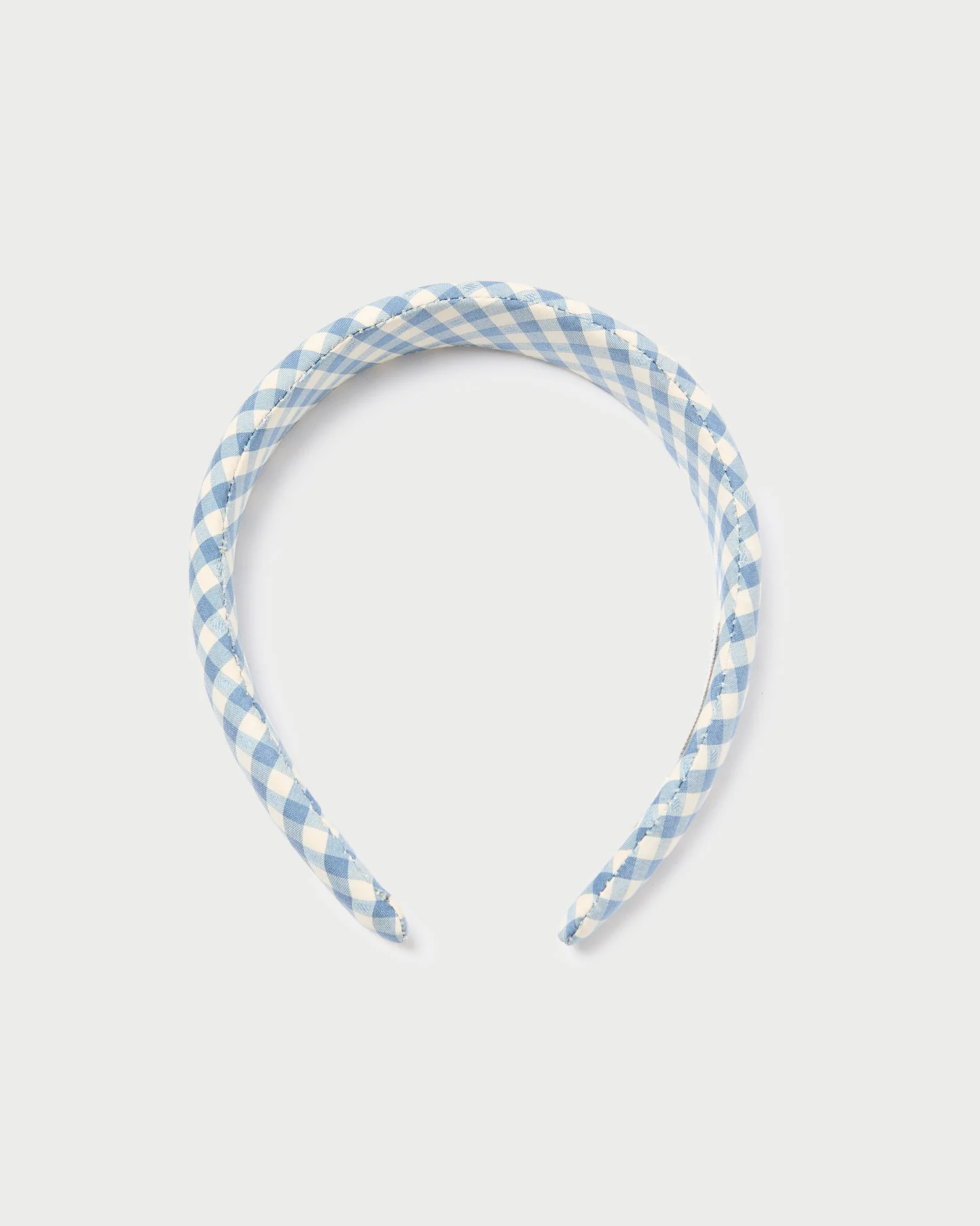 Marina Blue Gingham Puffy Headband | Loeffler Randall