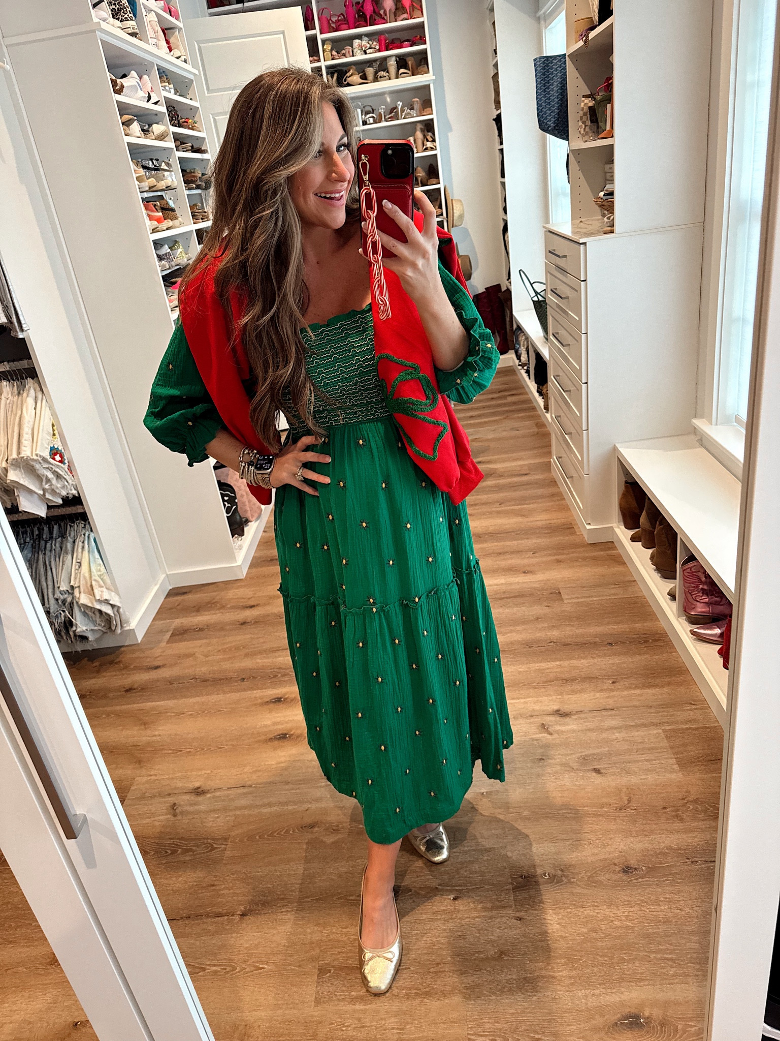 In a size medium in dress, flats fit tts on Amazon prime 