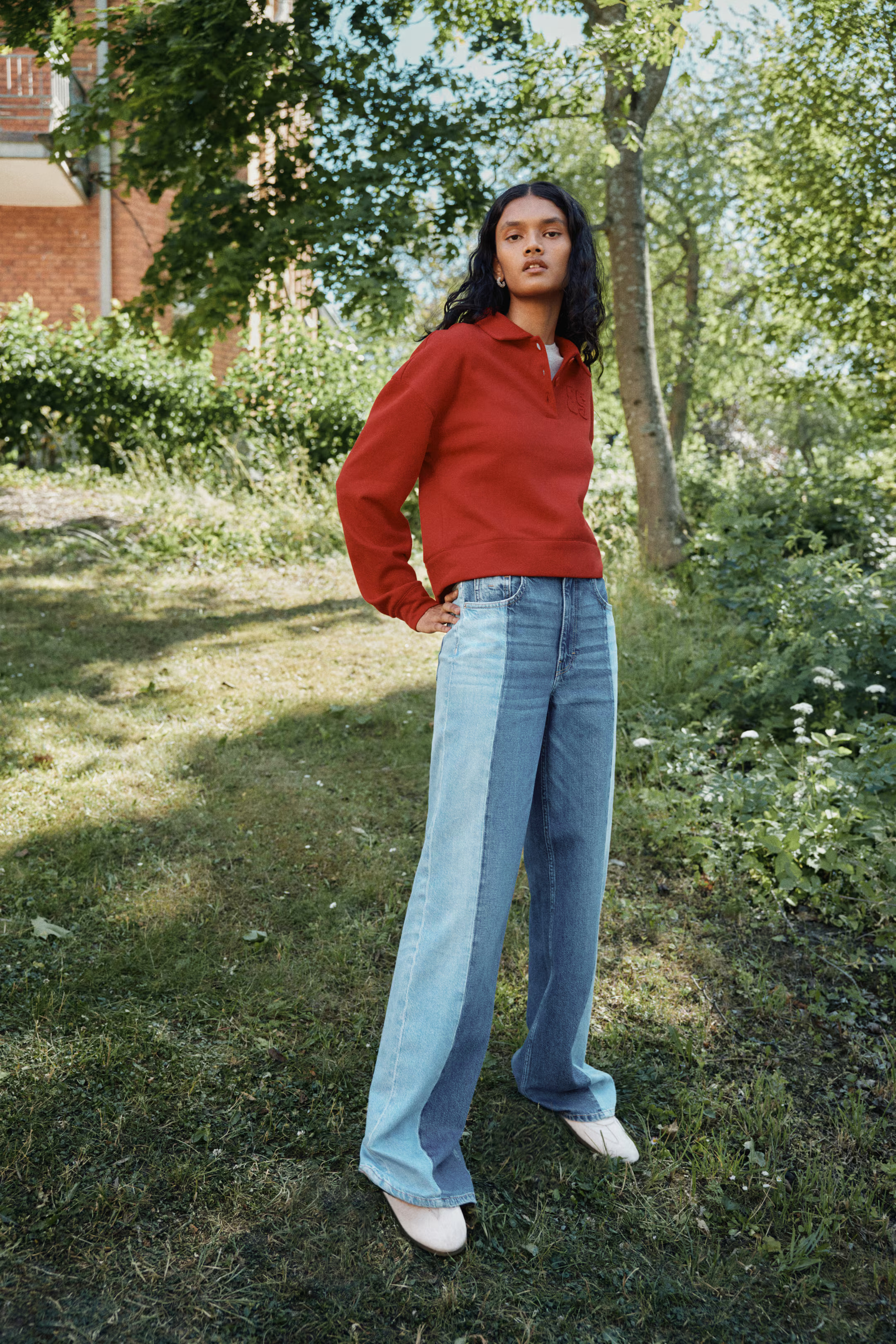 Two-Tone Wide Ultra High Jeans | H&M (US + CA)