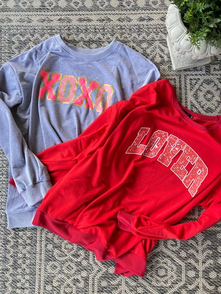 Valentine’s Day sweatshirts! Not too heavy, on the lighter side, which makes them less bulky and the fit nice! 

#LTKGiftGuide #LTKfamily #LTKSeasonal