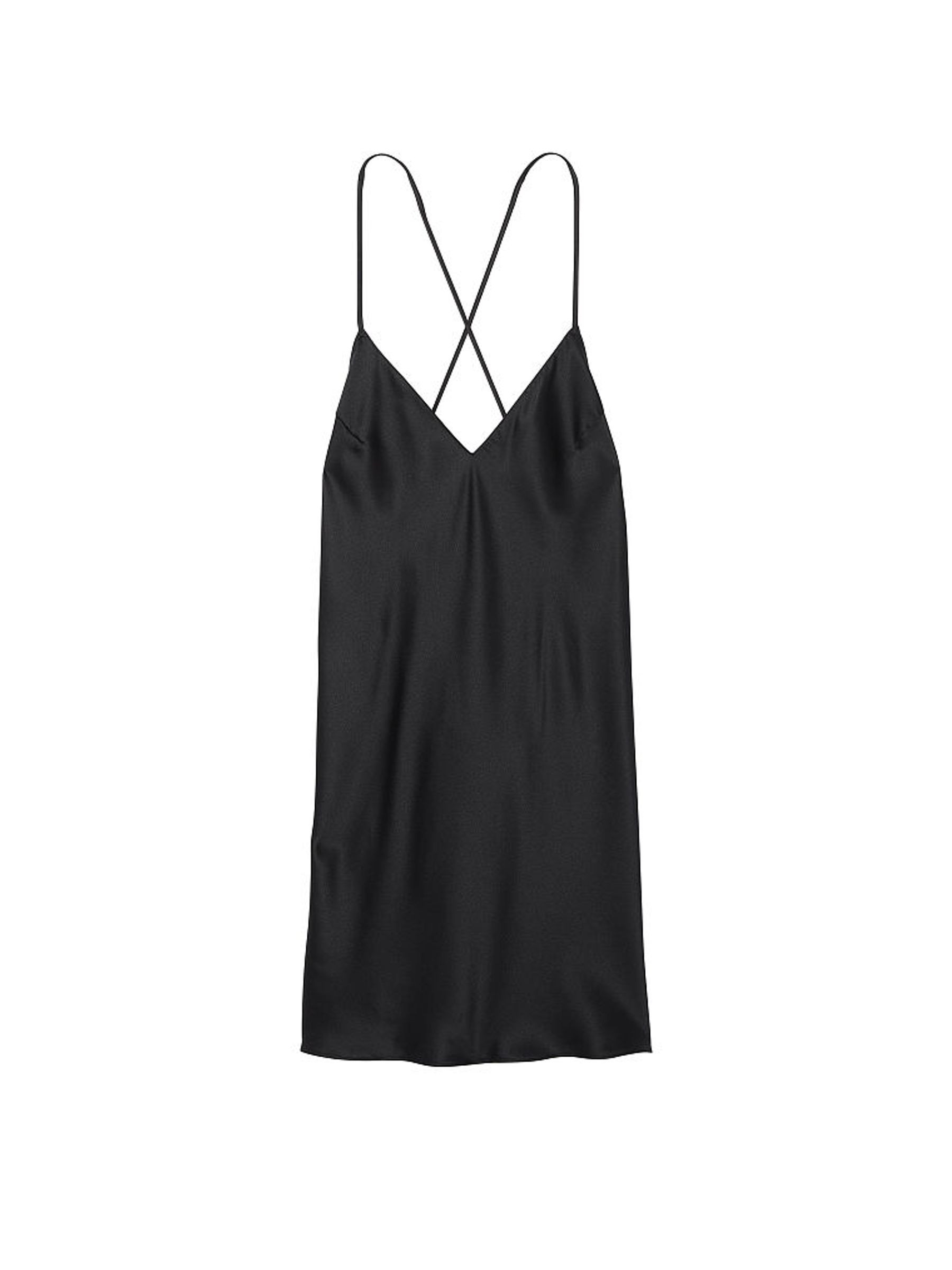 Black Satin Open Back Slip | Victoria's Secret UK | Victoria's Secret UK