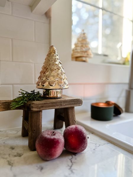 Christmas kitchen decor, Christmas decorating, Mercury glass Christmas tree

#LTKhome #LTKHoliday #LTKSeasonal