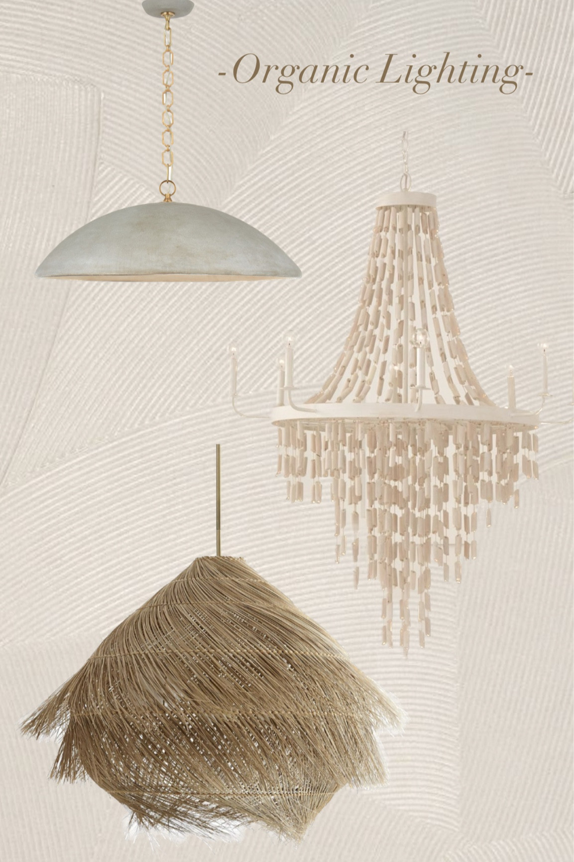 Organic, Neutral Lighting. Foyer pendant, Kitchen pendant 