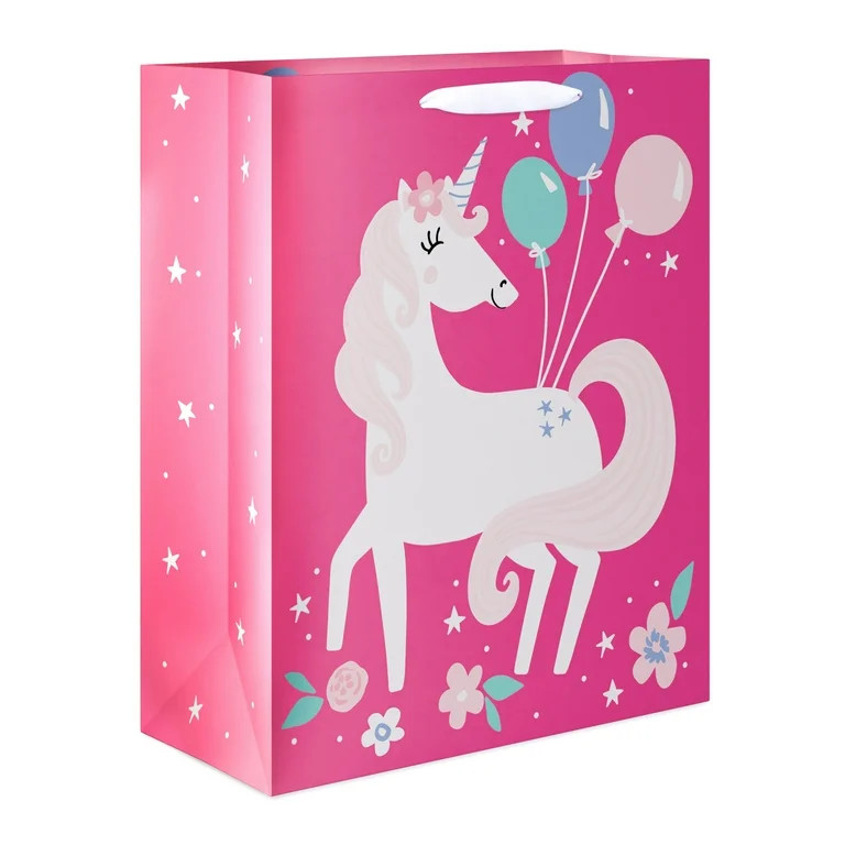 American Greetings 15.5 in. Extra Large Pink Birthday Gift Bag for Girl, Unicorn (1-Count) | Walmart (US)