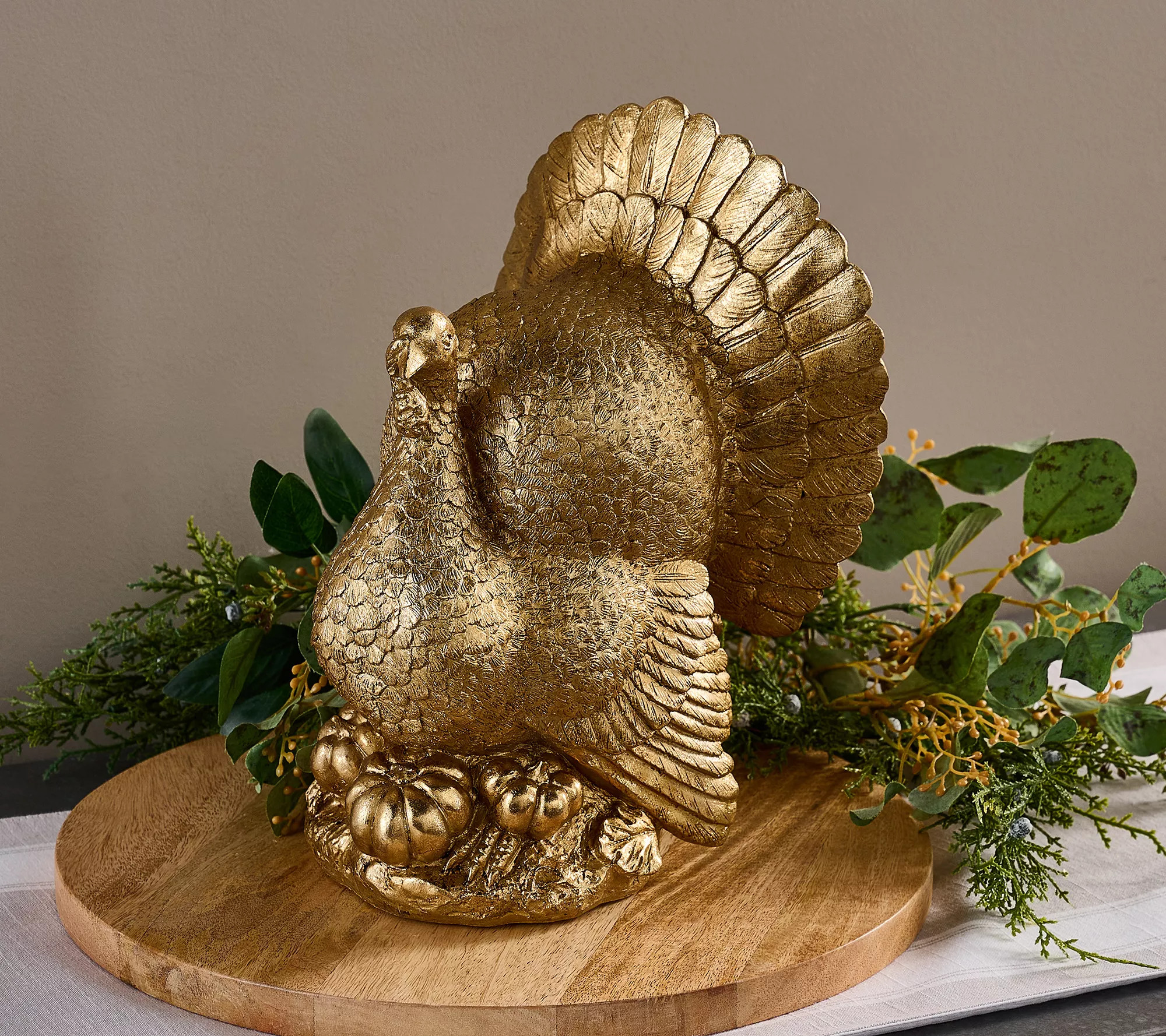 Martha Stewart 12" Gilded Golden Turkey Figurine - QVC.com | QVC