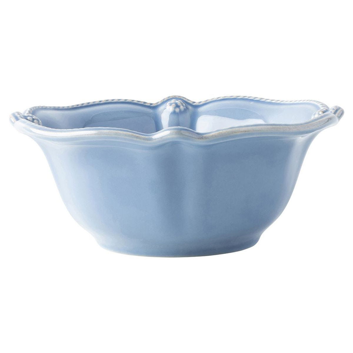 Juliska Berry & Thread Chambray Blue Ceramic Cereal Bowl | Kathy Kuo Home