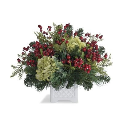 Evergreen Hydrangea Berry Arrangement | Frontgate