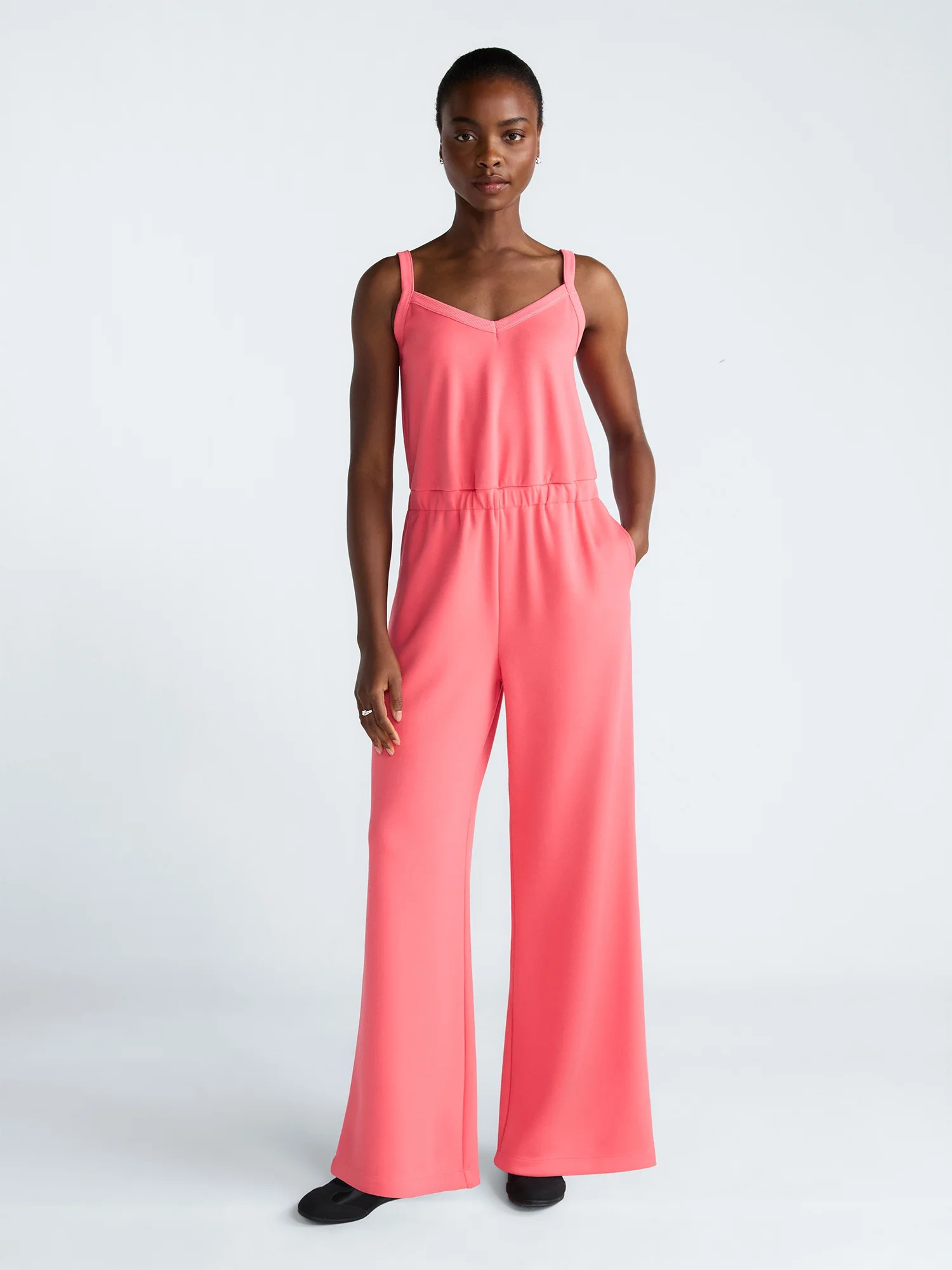 Scoop Women's and Women's Plus Scubaknit Tank Jumpsuit, Sizes XS-4X - Walmart.com | Walmart (US)
