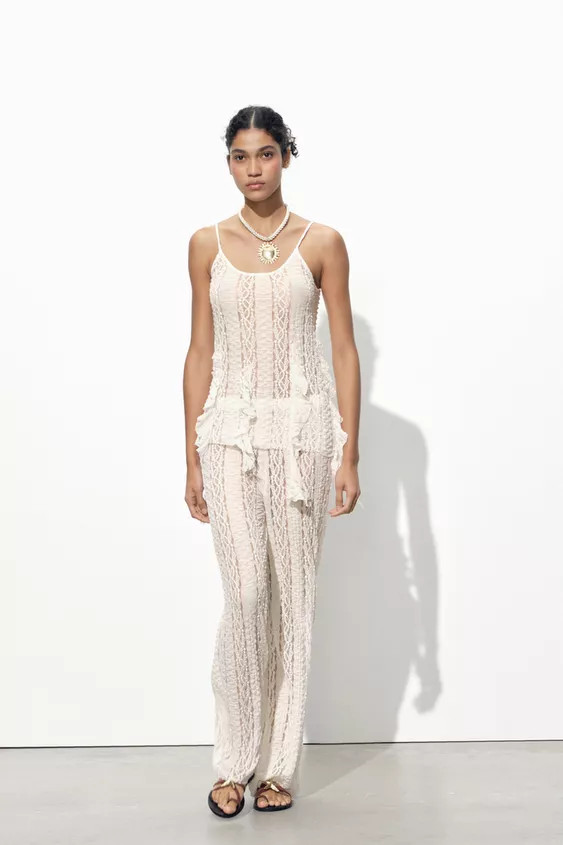 TEXTURED LACE TROUSERS | Zara UK