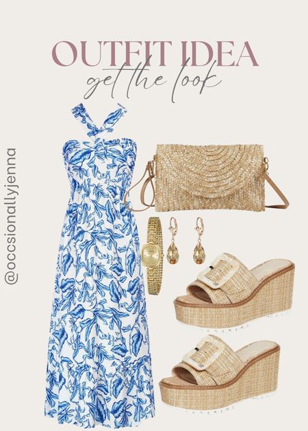 Outfit idea get the look from Amazon! 

Dress, bag, purse, heels, shoes, wedges, gold watch, earrings, bag, purse, caption outfit, summer style 

#LTKStyleTip #LTKShoeCrush #LTKItBag