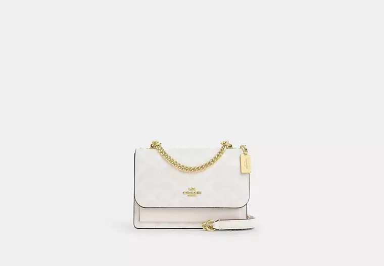Coach Outlet Klare Crossbody Bag In Signature Canvas - White, Size: Mini | Coach Outlet US