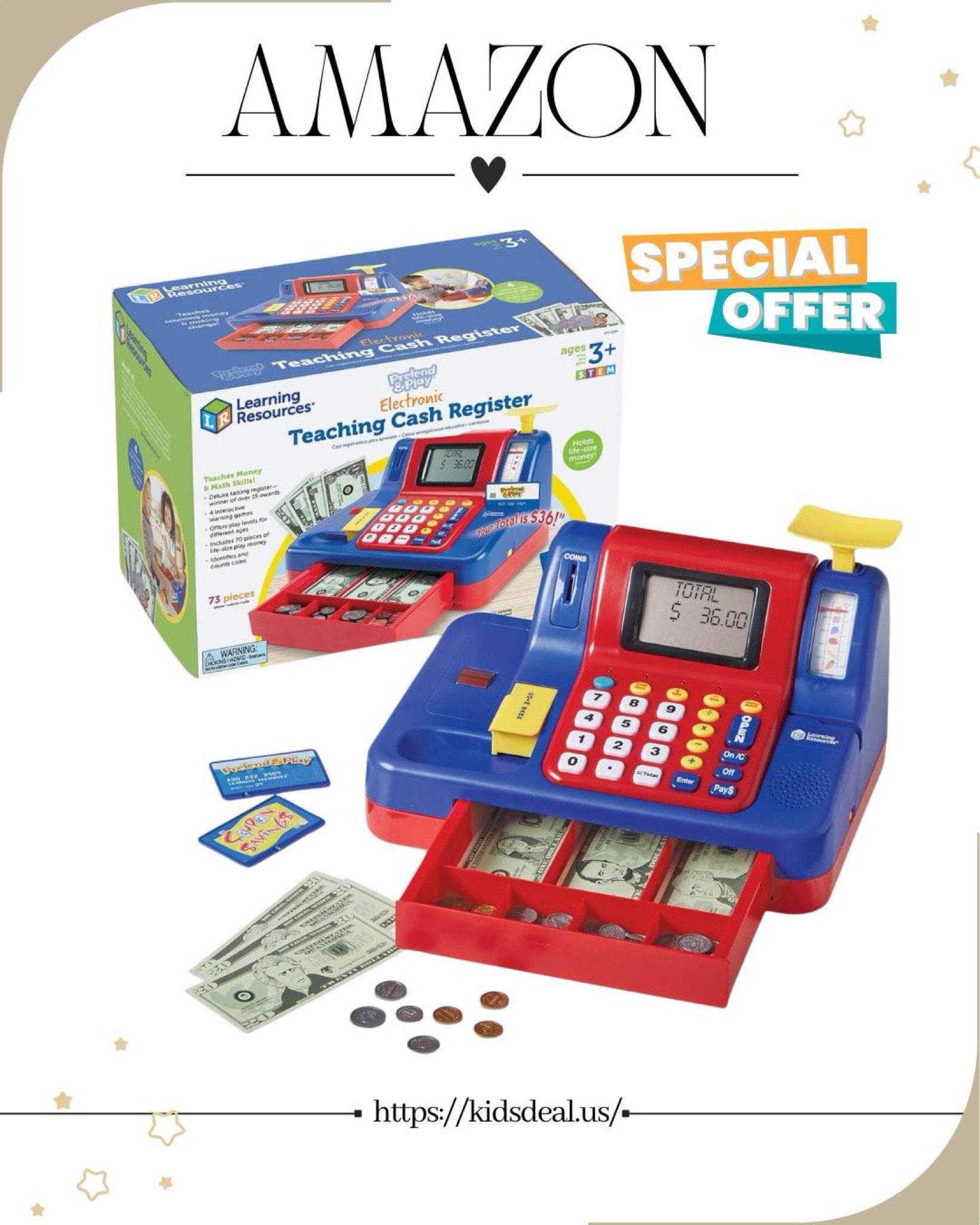 Cash Register 73 Piece Set 50%off now. 

#amazon #toddler #birthday gift #Christmas gifts ideas 

#LTKFindsUnder50 #LTKKids #LTKxPrimeDay