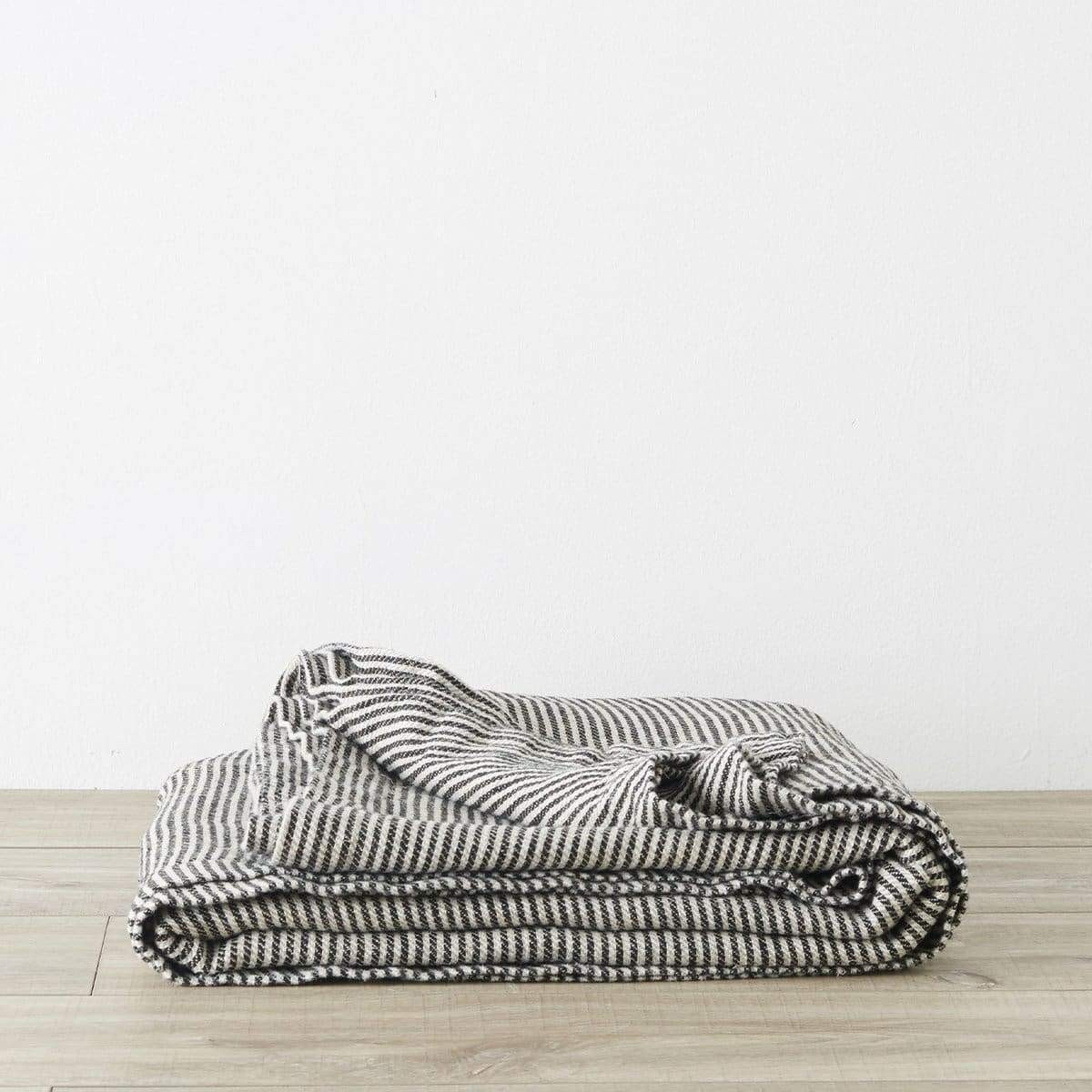 Ellis Stripe Linen Bed Cover | Elsie Green US