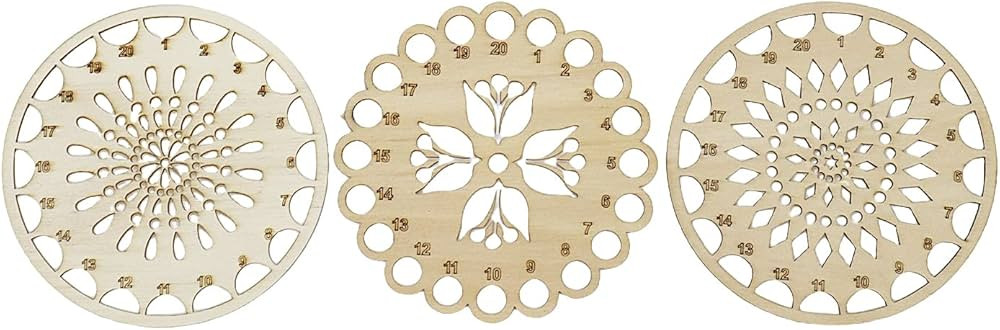 Curqia 3pcs Wooden Embroidery Floss Organizer Needlework Thread Sorter with 20 Holes for Ribbons ... | Amazon (US)