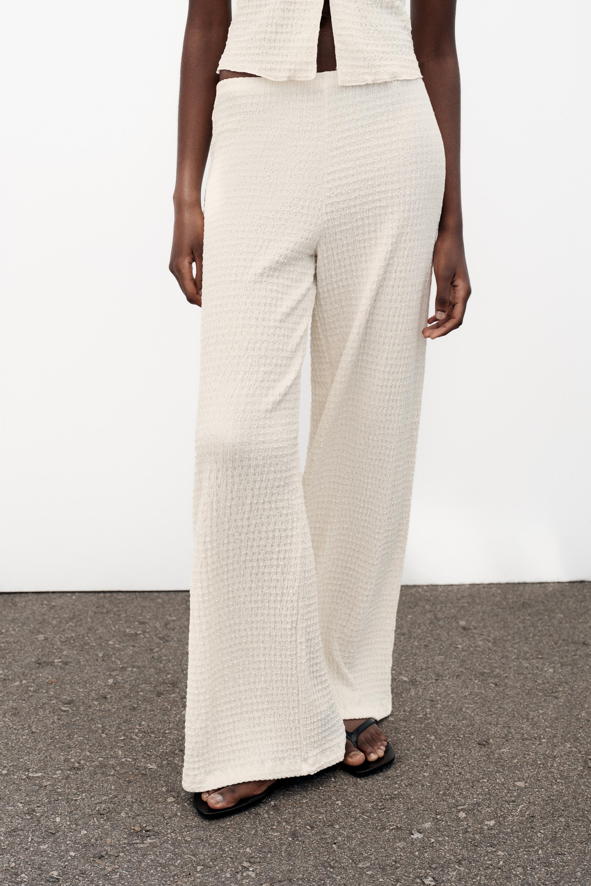 TEXTURED STRAIGHT-LEG TROUSERS | Zara UK