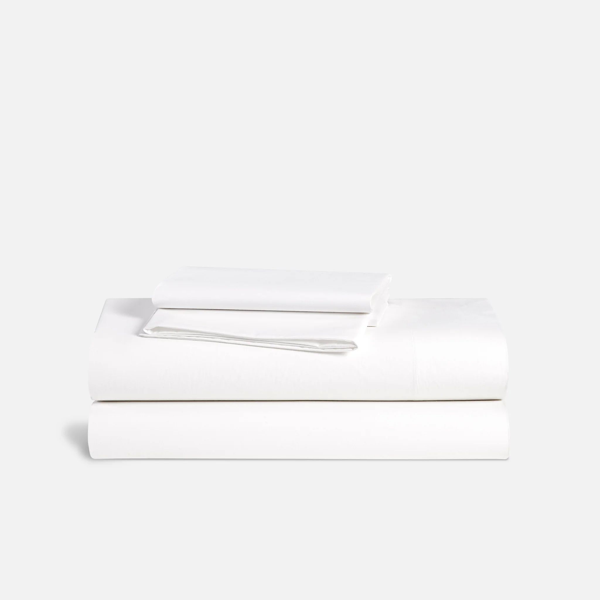 Brooklinen Luxe Sateen Core Sheet Set size Queen in Solid White | Brooklinen