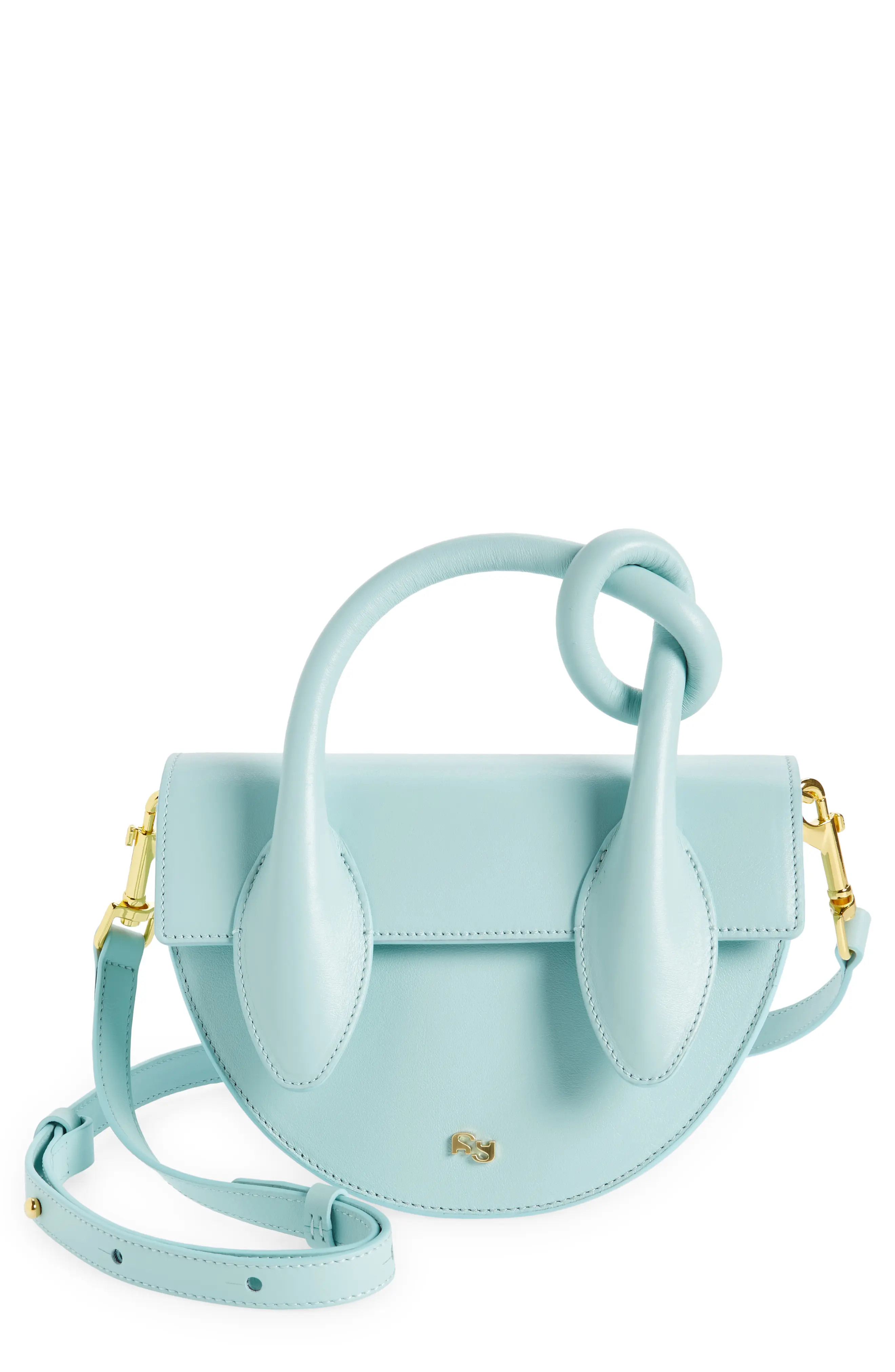 Yuzefi Pretzel Leather Crossbody Bag in Peppermint at Nordstrom | Nordstrom