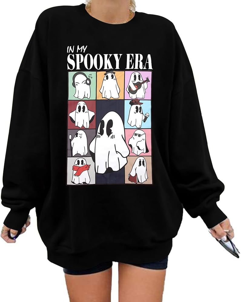 UNIQUEONE Halloween Sweatshirts for Women Halloween Shirts: Oversized in My Spooky Era Sweatshirt... | Amazon (US)