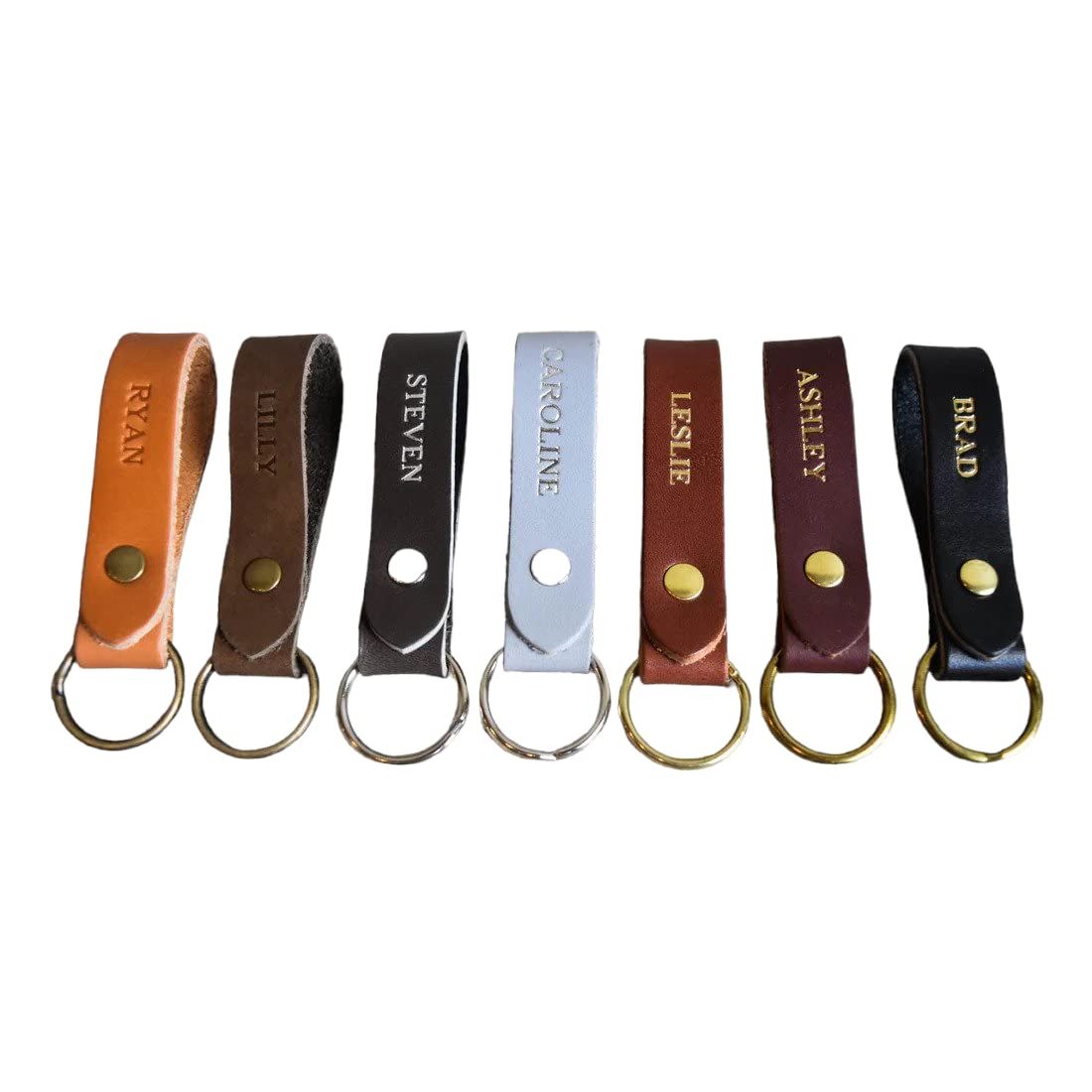 Personalized Leather Keychain — Custom Initials/Name — Gift for Men & Women — Made in USA... | Amazon (US)