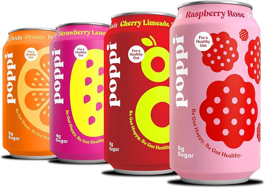 POPPI Sparkling Prebiotic Soda w/Gut Health & Immunity Benefits, Beverages w/Apple Cider Vinegar,... | Amazon (US)