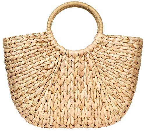 Summer Rattan Bag for Women Straw Hand-woven Top-handle Handbag Beach Sea Straw Rattan Tote Clutc... | Amazon (US)