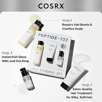 COSRX PEPTIDE 132 Hair Care Kit - Shampoo, Treatment & Oil Serum, Bond Repair Hair Gift Set for D... | Amazon (US)