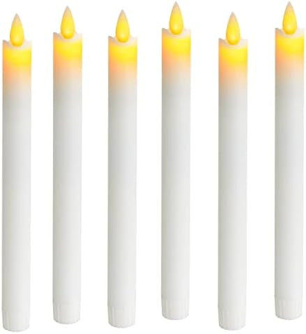 5plots 9.5 Inch Wax Flameless Dancing Flame Taper Candles with Moving Wick and Timers (NOT Remote... | Amazon (US)