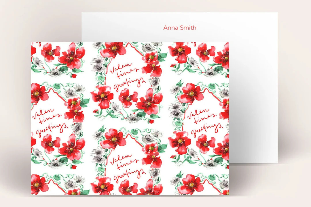 Personalized Stationery: Valentine's Greetings {Stationary Notecards, Monogram, Custom, Artistic,... | Etsy (US)