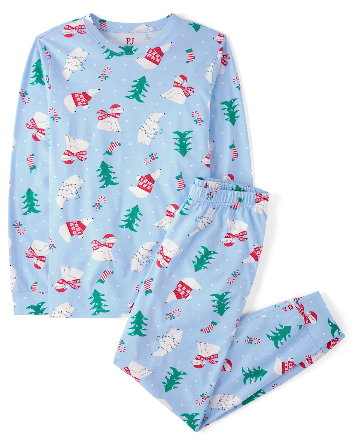 Adult Matching Family Christmas Polar Bear Cotton Pajamas - blue | The Children's Place