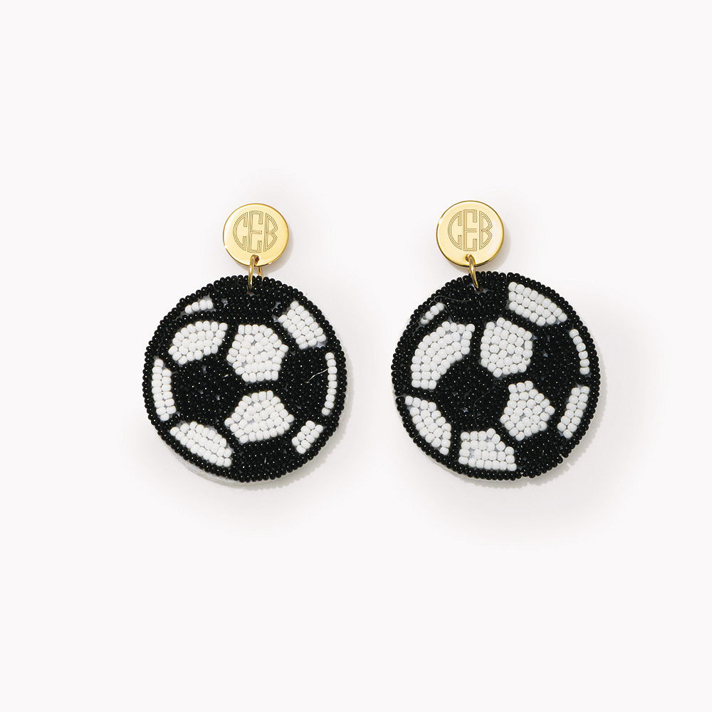 Monogrammed Soccer Earrings | Marleylilly