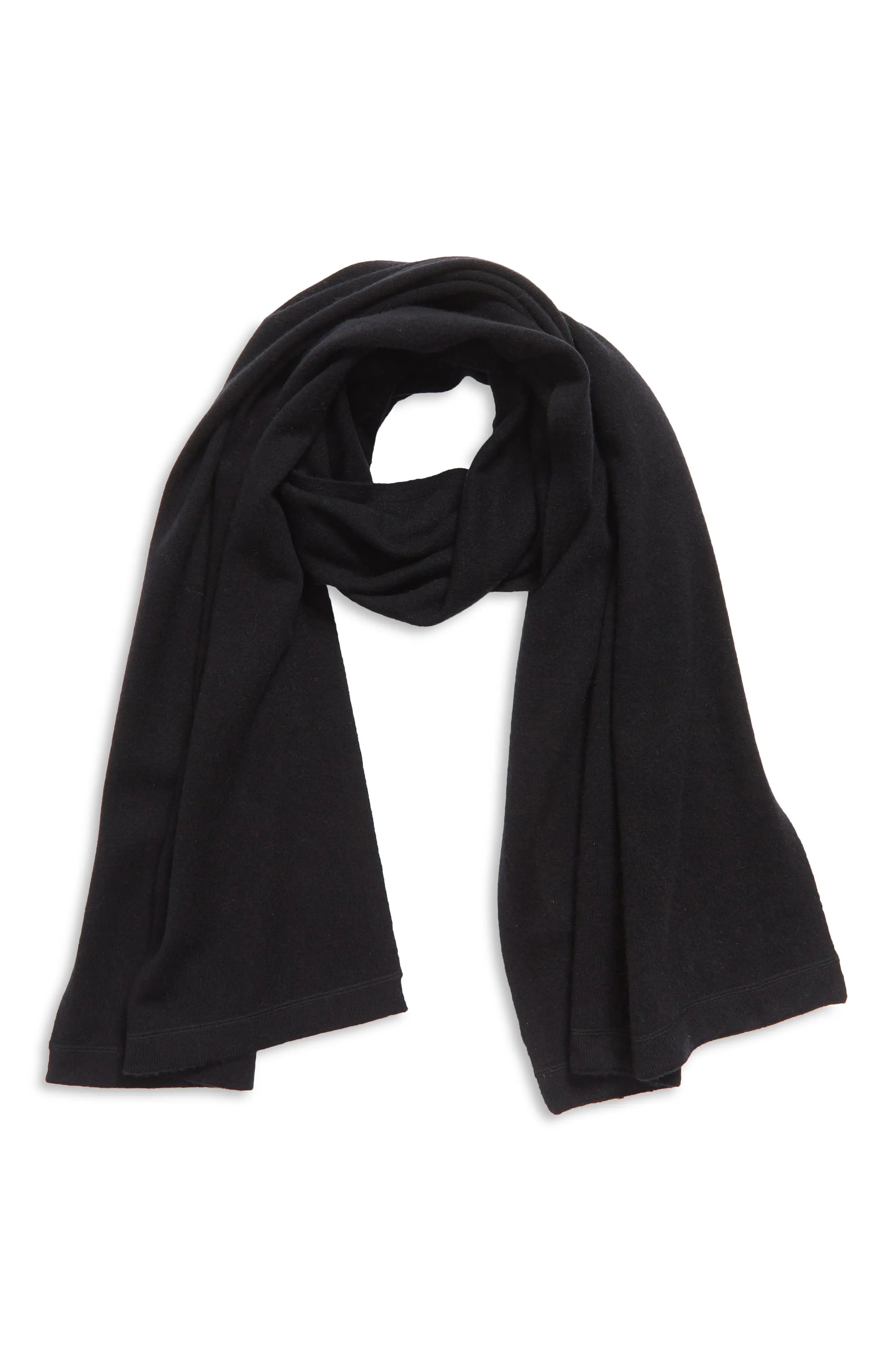 Nordstrom Wool & Cashmere Scarf in Black Rock at Nordstrom | Nordstrom