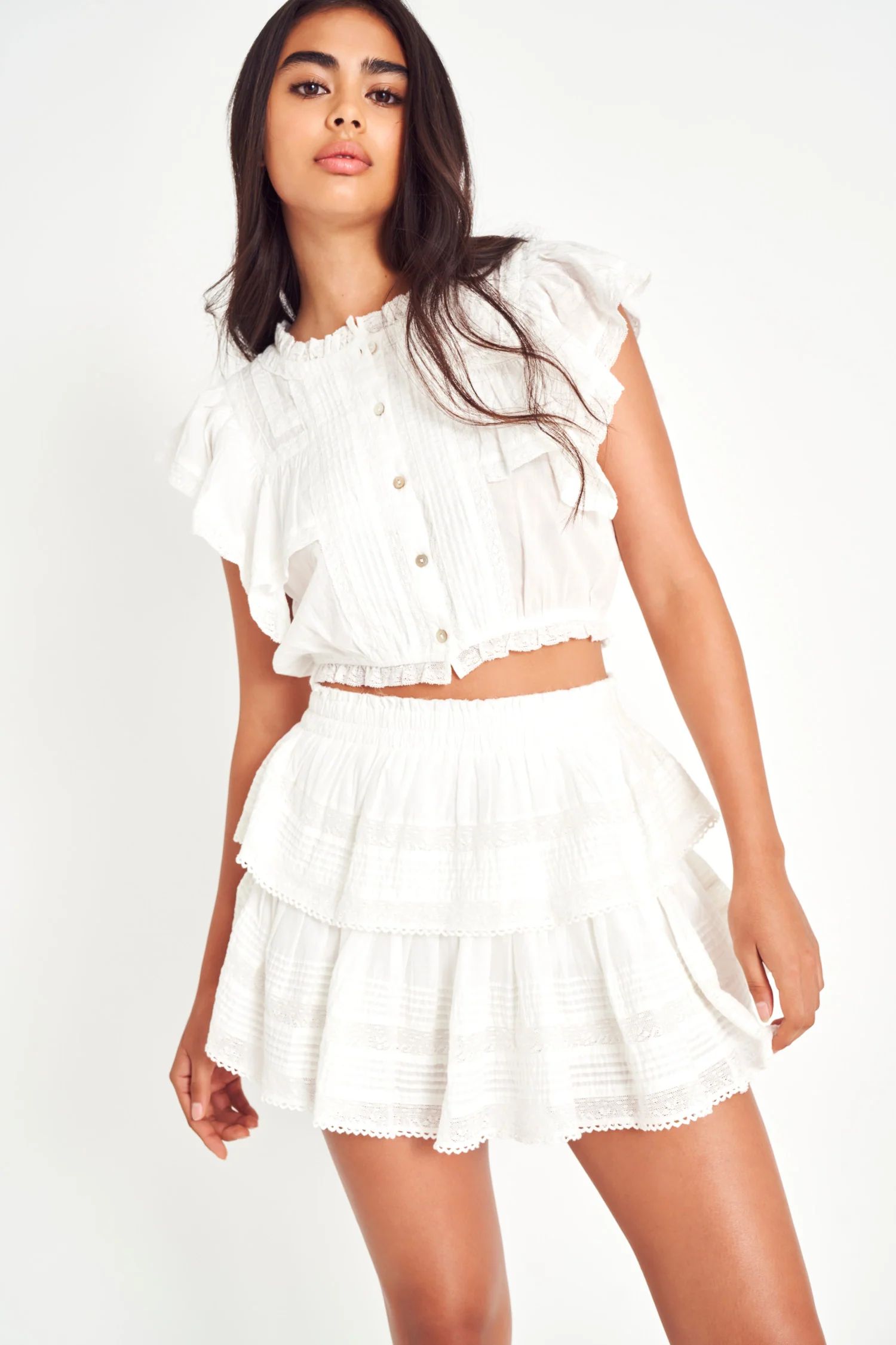 Ruffle Heritage Mini Skirt | LOVESHACKFANCY