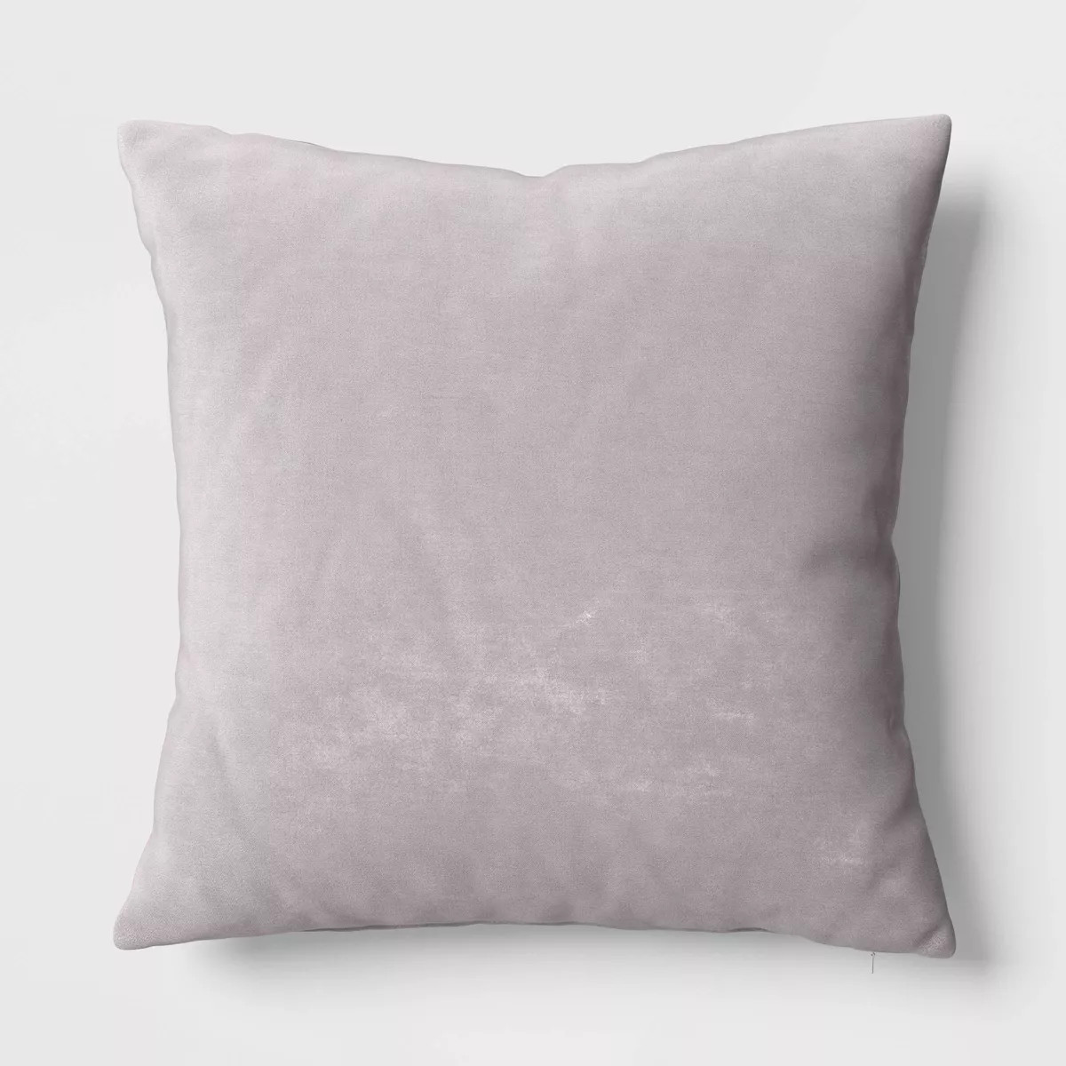 Washed Cotton Velvet Square Throw Pillow Gray - Threshold™: Indoor Use, Hidden Zipper, 18x18" | Target